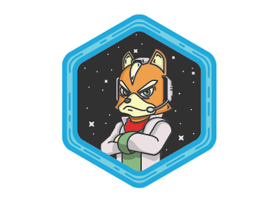 Fox Badge debut illustration starfox super smash bros.