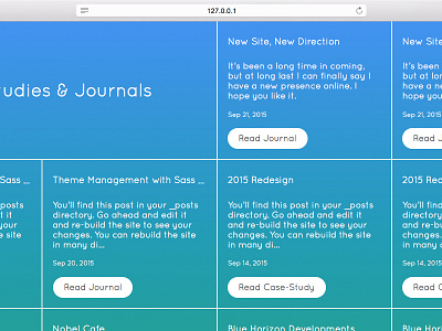 Case Studies & Journal _WIP_ about blog card cards case study gradient journal portfolio quicksand source sans ui website