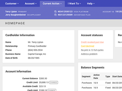 UI — Homepage account dashboard homepage minimal ui user interface ux