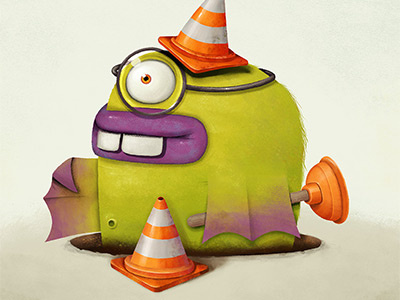 Ministry of RoadWorks fun green monster roadworks