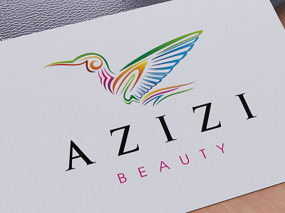 Logo for Azizi Beauty beauty bird branding bright bright color clean colorful design esolz esolzlogodesign icon logo simple sketch typography vibrant