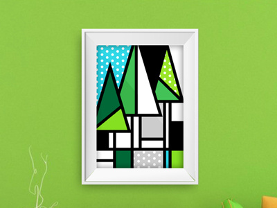 Abstracts 101: Forest abstract colors de stijl forest gallery illustration patterns pop art prints shapes trees vector