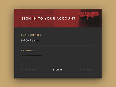 001 - Log in form interface login ui widget