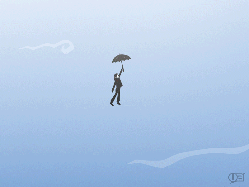 Mindscapes animation books fly gif girl illustration sky