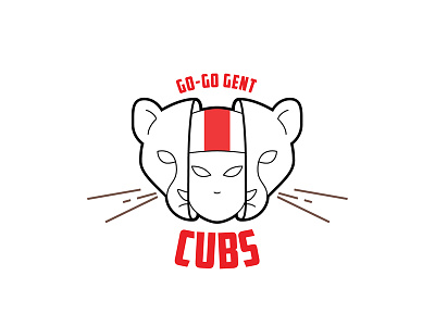 Cubs Logo angry black cub cubs helmet logo red roller derby skate skating sports