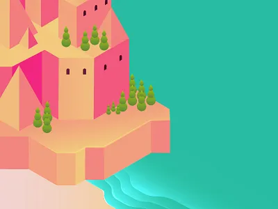 Isometric sandcastle WIP castle game map vector wip