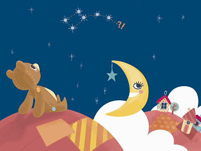 Nounours dans l'espace bear illustration toy