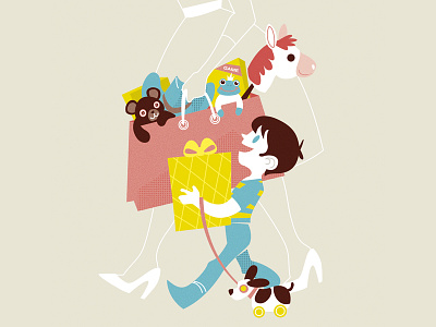 Tikibou Jouets Ad illustration retro toys