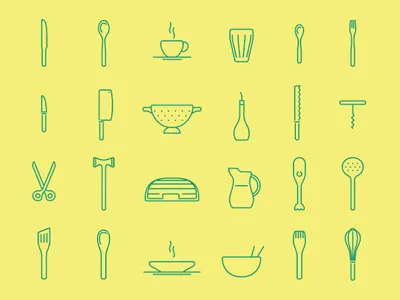 Free Kitchen Icons branding download food free freebie icon identity kitchen linear logo restaurant stationery