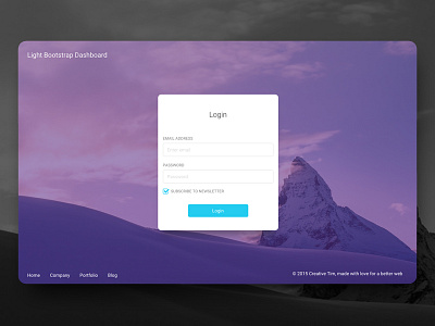 Dashboard Login Page bootstrap admin coloured dashboard freebie template