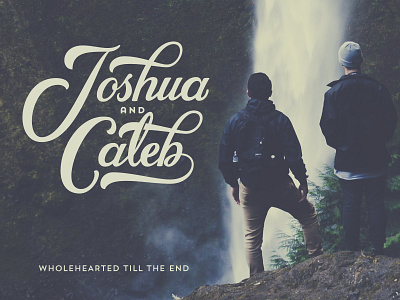 Joshua & Caleb bezier curves brush script. hand lettering illustrator vector