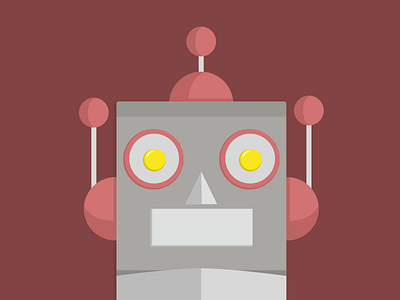 I'm a robot flat design retro robot