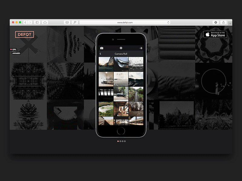 Defqt iPhone App [website] app app store iphone iphone app landing page one page one pager responsive design safari site slideshow web