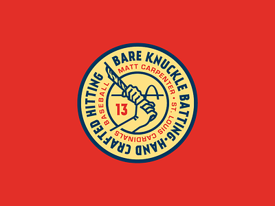 Bare Knuckle Batting badge baseball st. louis cardinals