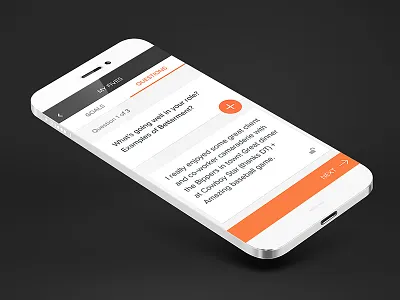 15 Five App Work app cards flat ios iphone material mobile orange