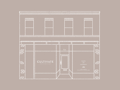 Storefront Illustration branding building illustration line drawing linework monoweight storefront