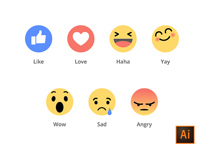 Facebook Emoji Ai-Freebies adobe emoji facebook freebie fun icon illustrator social