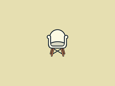 Eames Chair Icon. 64by64 64x64 aniconaday chair design eames flat flat design furniture icon