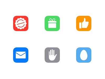 Settings Pictograms blue egg gift box gray green hand icons mail orange red settings stamp