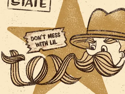 Lil Tex custom type illustrator logo