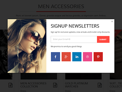 Submit Newsletters design dribbble facebool flate google linkedin newsletters pintrest shopping store submit template