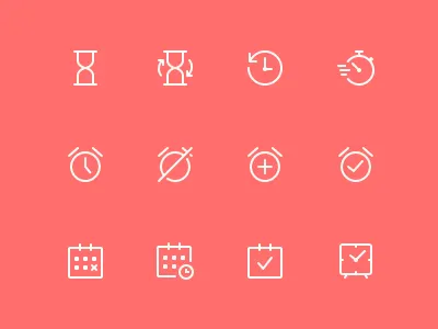Simple Line Icons Pro - Time android icons icon icon pack icon set icons ios icons line icons minimal outlined icons stroke icons ui icons