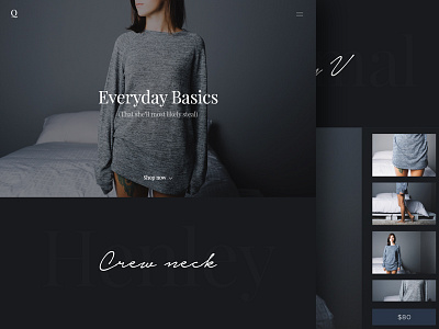 Q apparel cozy ecommerce interface