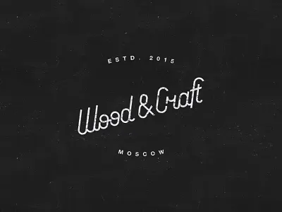 Wood&Craft craft custom type grunge hand drawn lettering logo logo design vintage wood