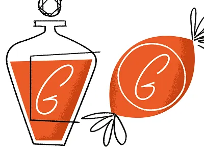 Der Genussfreund icons illustration initial lettering logo