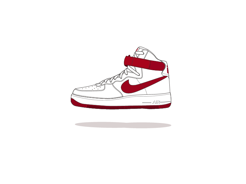 air force 1 high top drawing