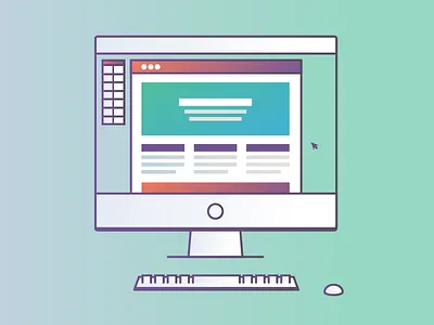 Desktop Illustration design desktop icon iconography icons illustration imac web design