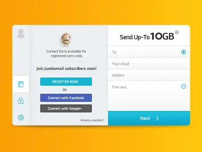 Registered users only contacts form icon send settings user