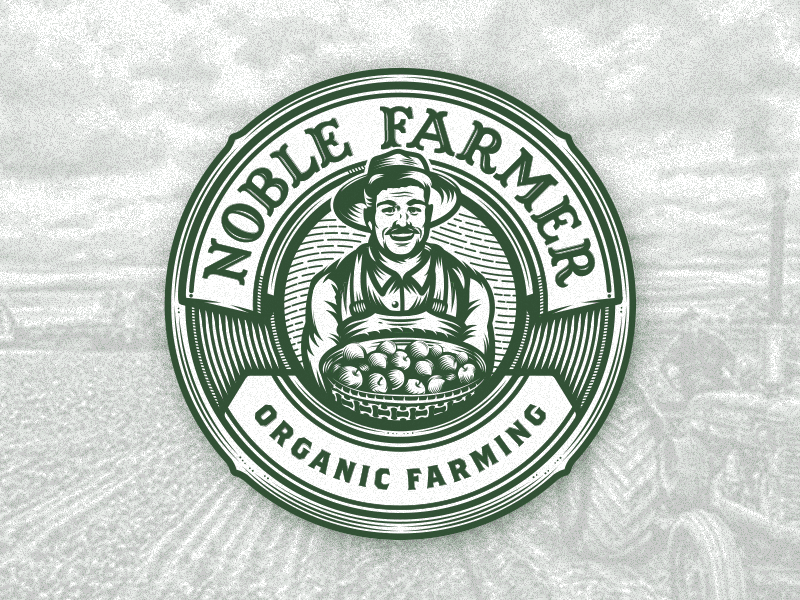 Noble Farmer agriculture character farm farmer food hat illustration organic ranch retro vintage wip