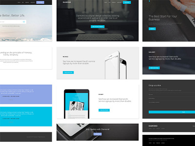 Diamond Sneakpeek agency clean coming desktop diamond elegant landing page simple soon templates ui