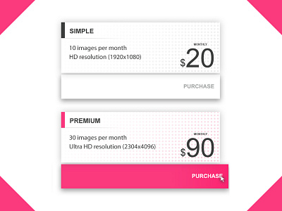 Day 034 - Pricing Table clean design premium pricing purchase simple table ui