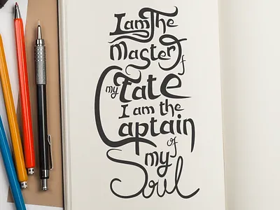 Invictus by William Ernest Henley ‪#‎inktober‬ ink inktober poetry typography