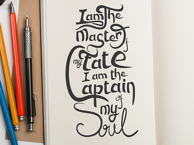 Invictus by William Ernest Henley ‪#‎inktober‬ ink inktober poetry typography