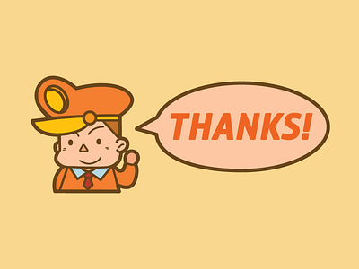 Thanks - First shot at Dribbble! cartoon logo character logo esports logo gaming logo invite logo logo design mascot mascot logo newcomer sports logo thanks