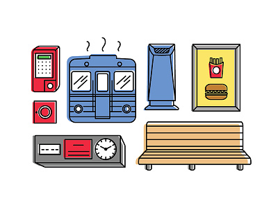 Budapest M3 subway line - Icon set city graphic design icon icon design line public transport social realism subway