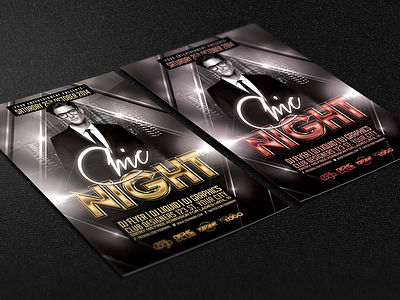 Chic Night FREE PSD Flyer Template flyerdesign flyertemplate freebie freebies freeflyer freepsd freetemplate goldflyer photoshopflyer psdflyer