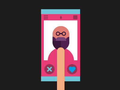 Swipe for Love animation bright flat graphics love marrige motion relationships tinder