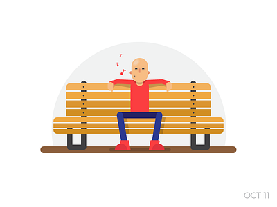 Park Bench bench challenge man notes singing tune