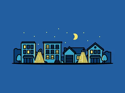 Night in the city city icons illustration night vector
