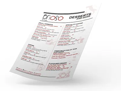 Brioso Menus (dessert) dessert eat italian menu design