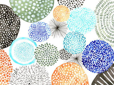 Circle shape pattern circles gouache handpainted illustration pattern