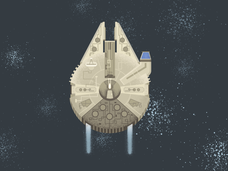 Millennium Falcon. animation fan art gif millennium falcon retro retro game star wars starwars the force awakens vector art