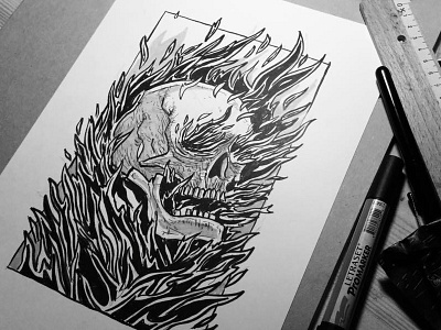 inktober day # 11 ink inktober sketch skull