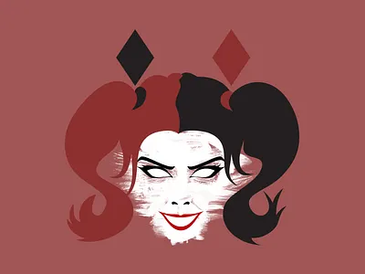 Pumpkin Pie black clown comic face geek harley quinn laughter madness paint brush red smile villain