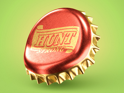 Bottle Cap 3d beer cap cgi crown cap hunt icon realistic render scratches visualization