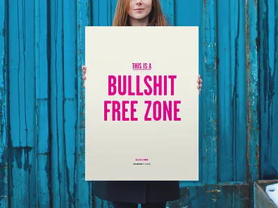 This is a bullshit free zone buy design office poster quote shop startup store